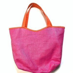 Lancome Reversible Beach Or Pool Bag With Pink  and Blue Floral Design